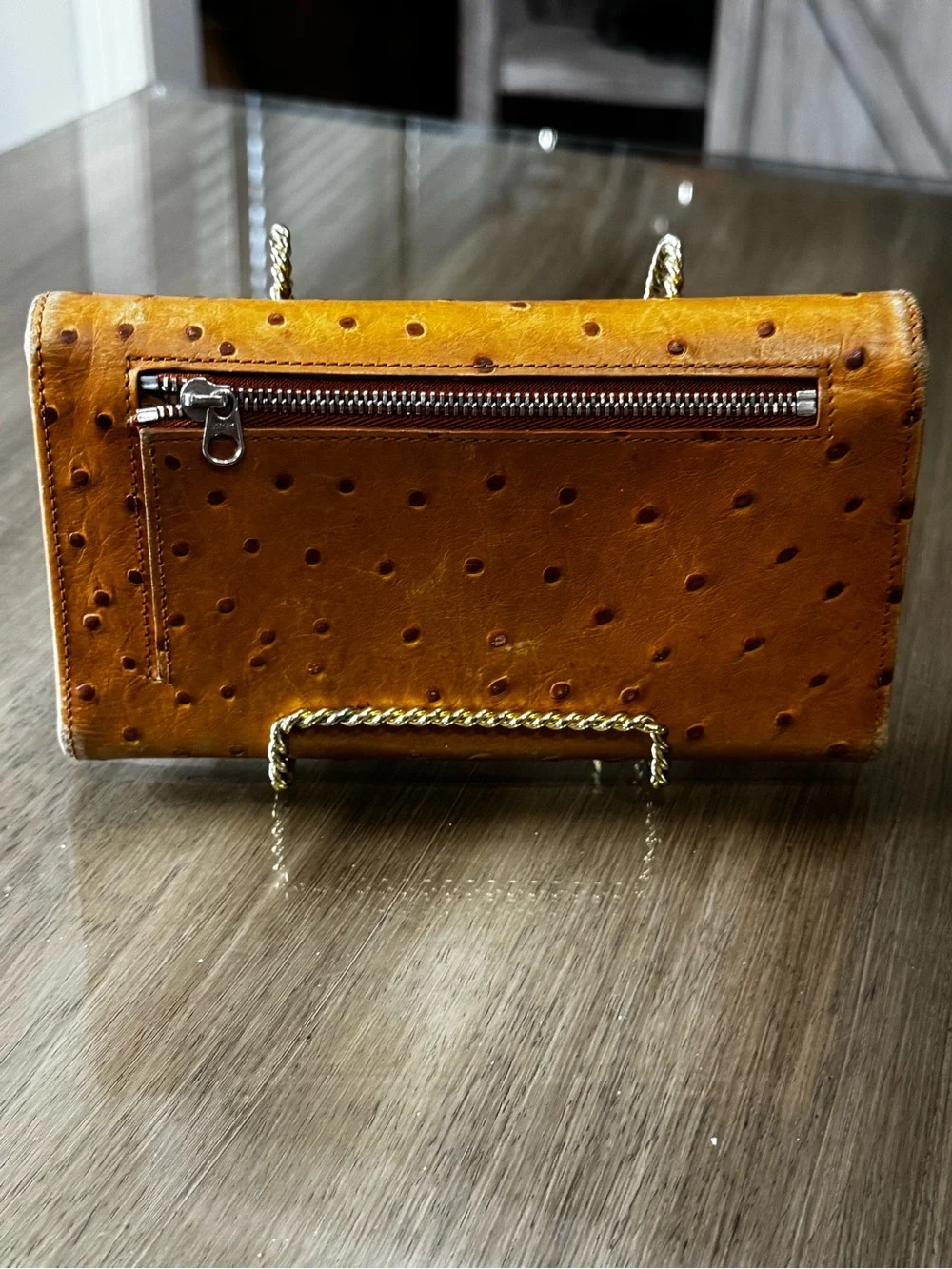 Dooney & Bourke Golden Tan Ostrich-Effect Wallet